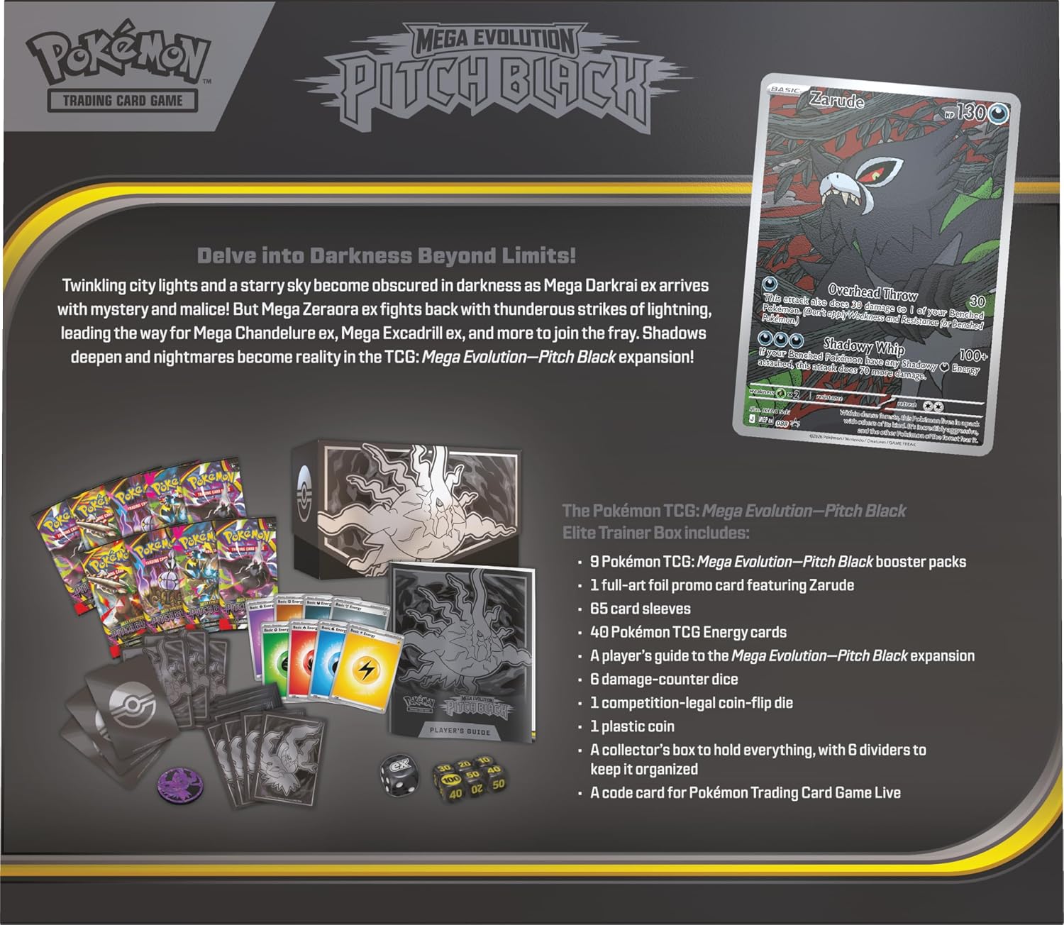 Pokémon TCG Mega Evolution — Pitch Black Elite Trainer Box (ETB, Inglés) — vista 2