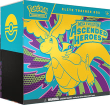 Pokémon Elite Trainer Box with Mega Evolution Ascended Heroes design on a white background