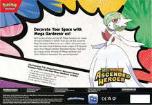 Pokémon trading card game packaging featuring Mega Gardevoir ex! with promotional text.