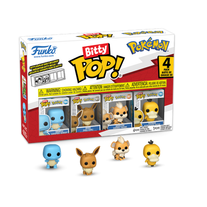 Funko Bitty Pop! Pokémon (Squirtle, Eevee, Growlithe, y Psyduck)