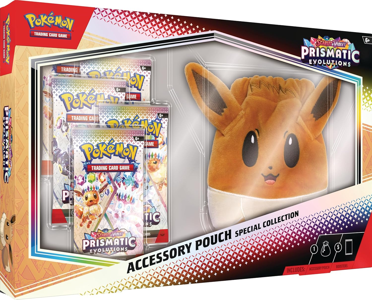 Pokémon trading card game accessory pouch with plush toy and cards