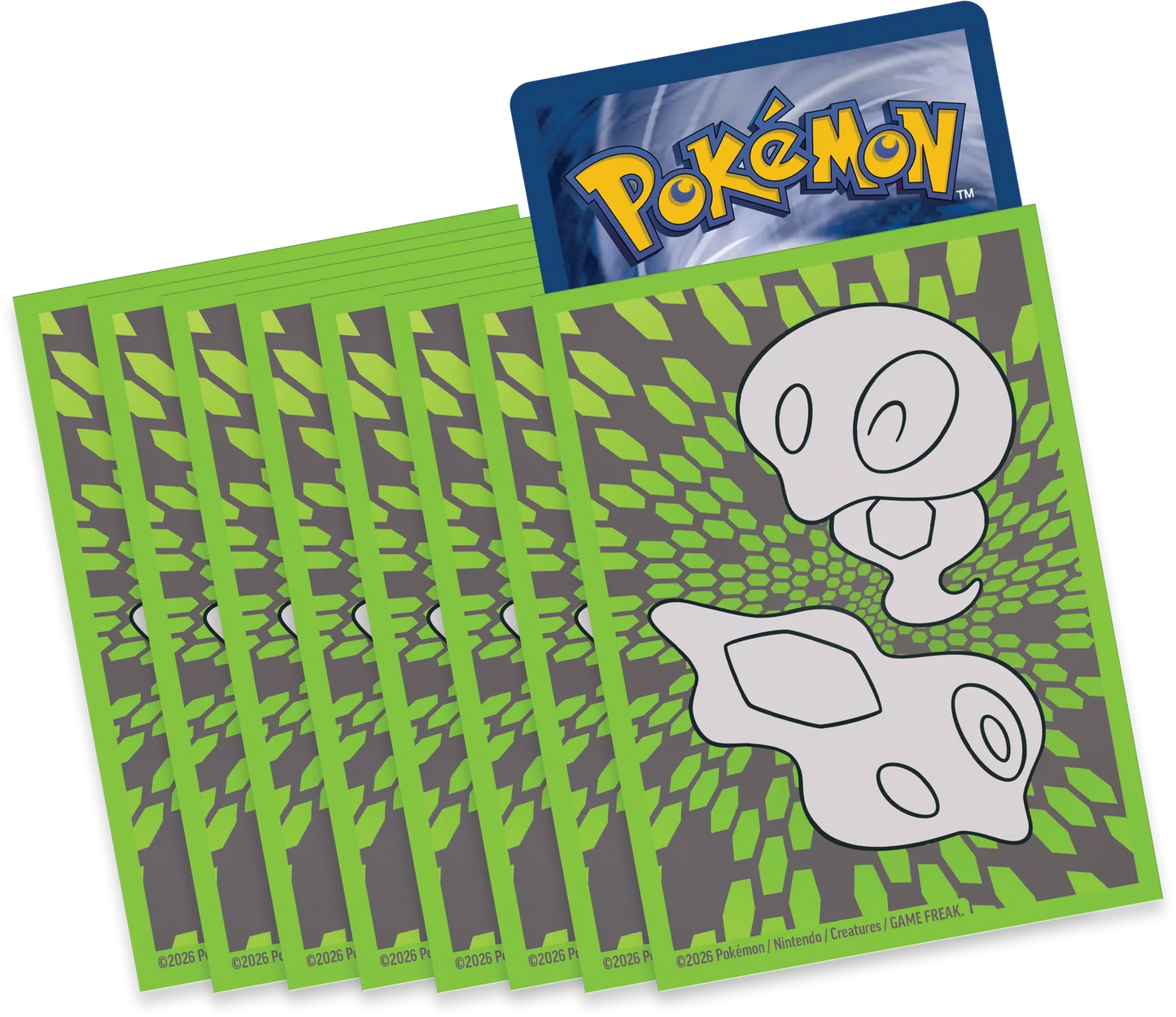 Pokémon trading card sleeves with green border 