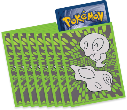 Pokémon trading card sleeves with green border 